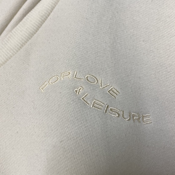 For Love & Lemons For Ellie Love and Leisure Cream Crop Top Hoodie - Picture 4 of 8